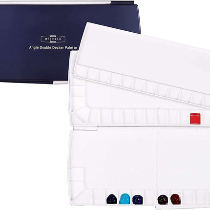 Portable Triple Decker Watercolor Palette in Ocean Blue - 52 Wells for Creative Artists
