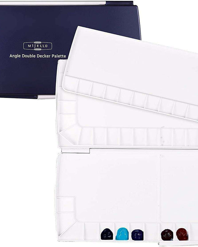 Portable Triple Decker Watercolor Palette in Ocean Blue - 52 Wells for Creative Artists