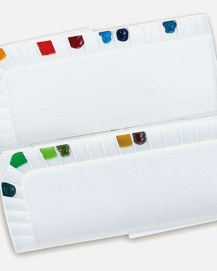 40-Well Silver Watercolor Mixing Palette for Effortless Color Blending
