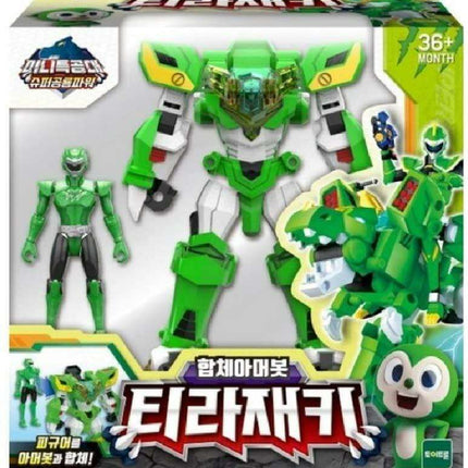 Mini Force Dino Power TyraJacky Transformation Robot Toy
