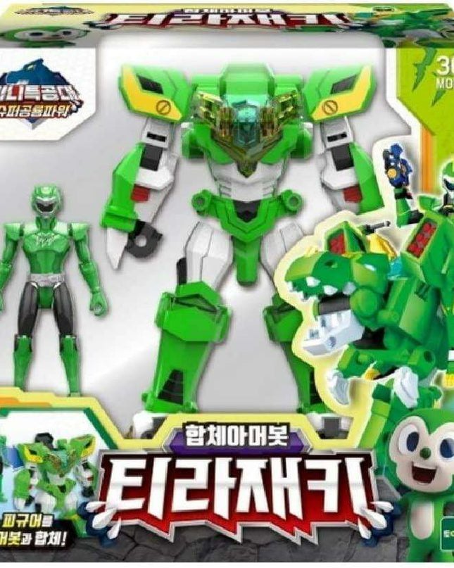 Mini Force Dino Power TyraJacky Transformation Robot Toy