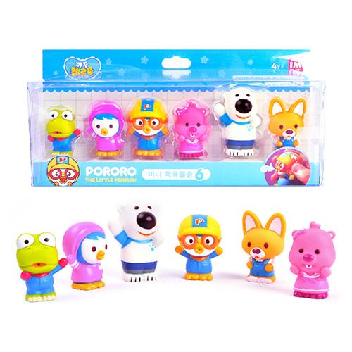 Pororo and Friends Water Shooter Bath Toy Set - Interactive 6 Piece Collection