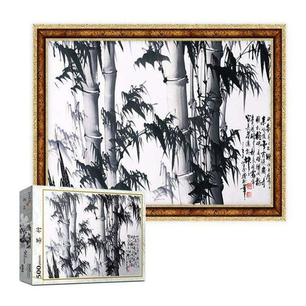 Serene Bamboo Ink Puzzle - A Journey Through Korean Artistic Harmony