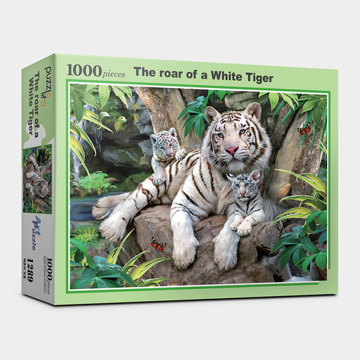 Roaring White Tiger Majesty Jigsaw Puzzle - 1000 Pieces