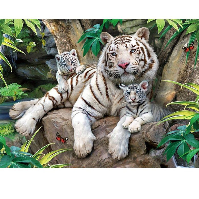 "Roar of the Majestic White Tiger" 500-Piece Jigsaw Puzzle Set