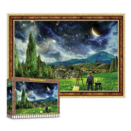 "Interstellar Reverie" Galaxy-Themed 1000-Piece Jigsaw Puzzle Set with Poster - Environmentally-Friendly Puzzle Adventure