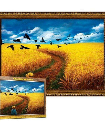 "Crows Over Wheatfield" 1000-Piece Art Puzzle for Creative Exploration