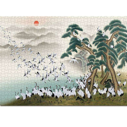 Elegant Crane Serenity: 1000-Piece Mindfulness Jigsaw Puzzle