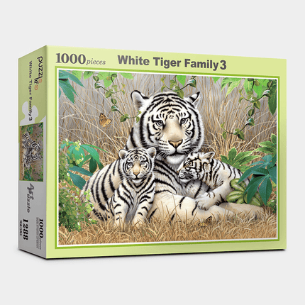 Serene White Tiger Family Jigsaw Puzzle: A Mindful Adventure for Tranquil Moments