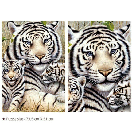 Serene White Tiger Family Jigsaw Puzzle: A Mindful Adventure for Tranquil Moments