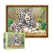 Majestic White Tiger Family 500-Piece Jigsaw Puzzle - Wildlife Elegance