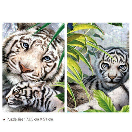 Majestic White Tiger Family 1000-Piece Puzzle Set