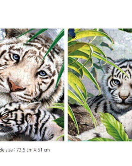 Majestic White Tiger Family 1000-Piece Puzzle Set