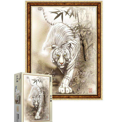 Enchanting White Tiger Jigsaw Puzzle - A Wildlife Lover's Artistic Adventure