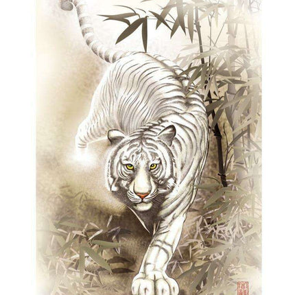 Enchanting White Tiger Jigsaw Puzzle - A Wildlife Lover's Artistic Adventure