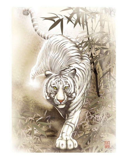 Enchanting White Tiger Jigsaw Puzzle - A Wildlife Lover's Artistic Adventure