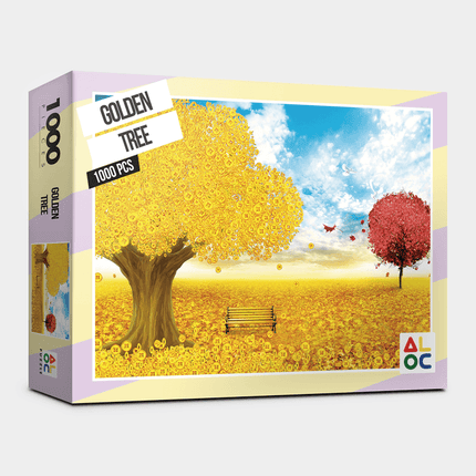 Golden Tree Serenity Puzzle: 1000-Piece Mindful Escape