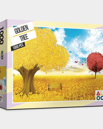 Golden Tree Serenity Puzzle: 1000-Piece Mindful Escape
