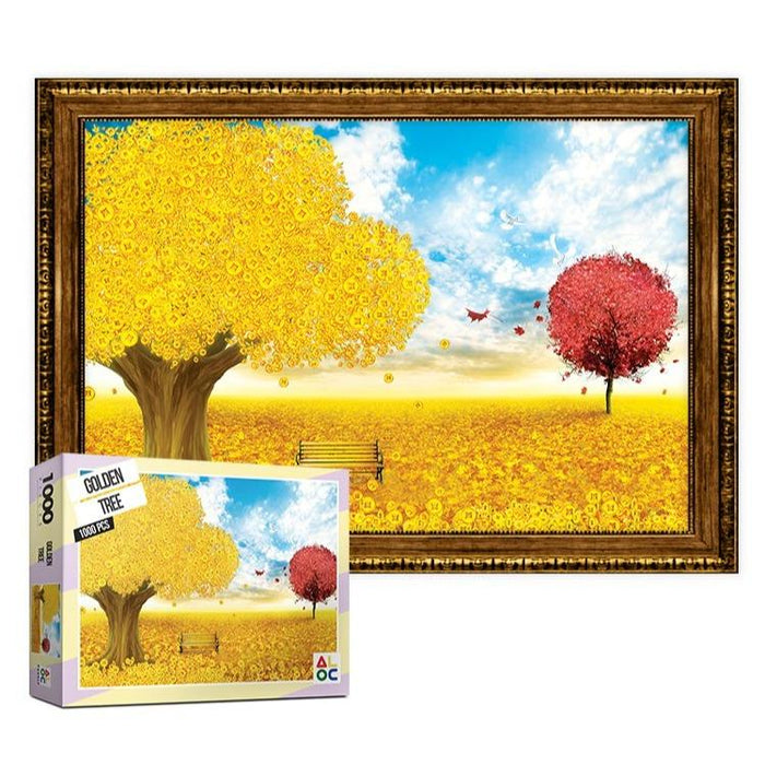 Golden Tree Serenity Puzzle: 1000-Piece Premium Mindfulness Journey