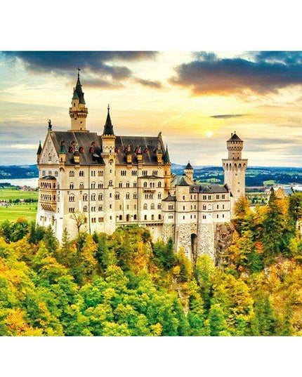 Enchanting Neuschwanstein Castle 500-Piece Jigsaw Puzzle - A Captivating Challenge for Puzzle Aficionados