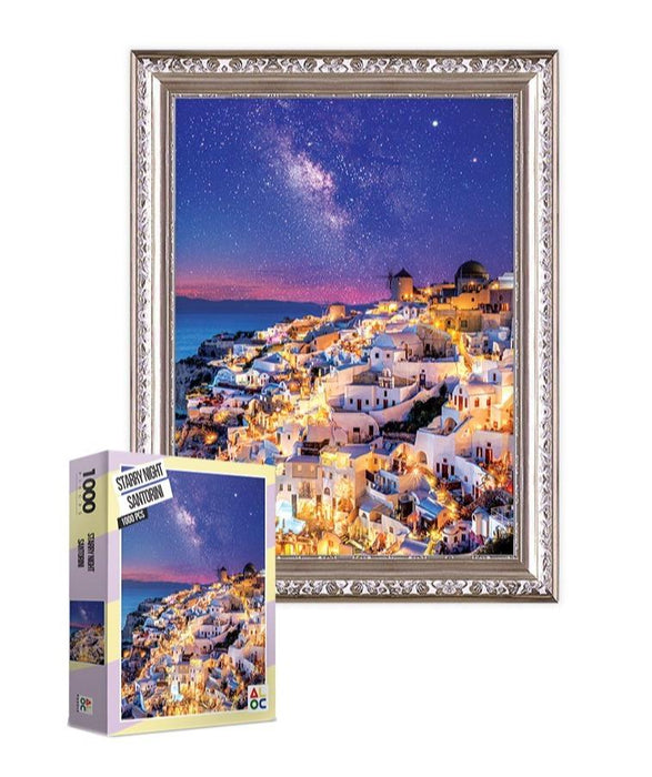 Santorini Dusk Delight 1000-Piece Jigsaw Puzzle Set