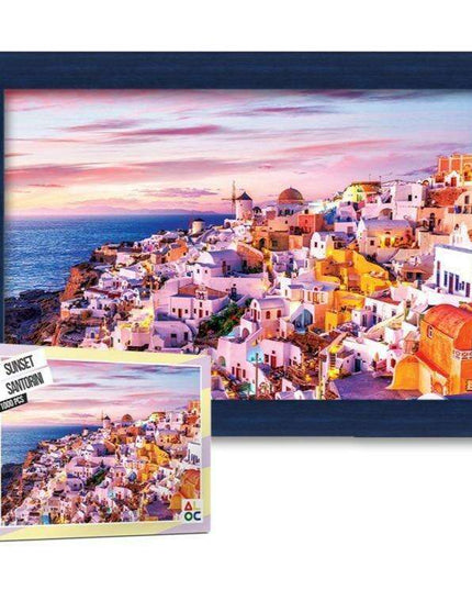 "Santorini Sunset Bliss" 1000-Piece Jigsaw Puzzle Set