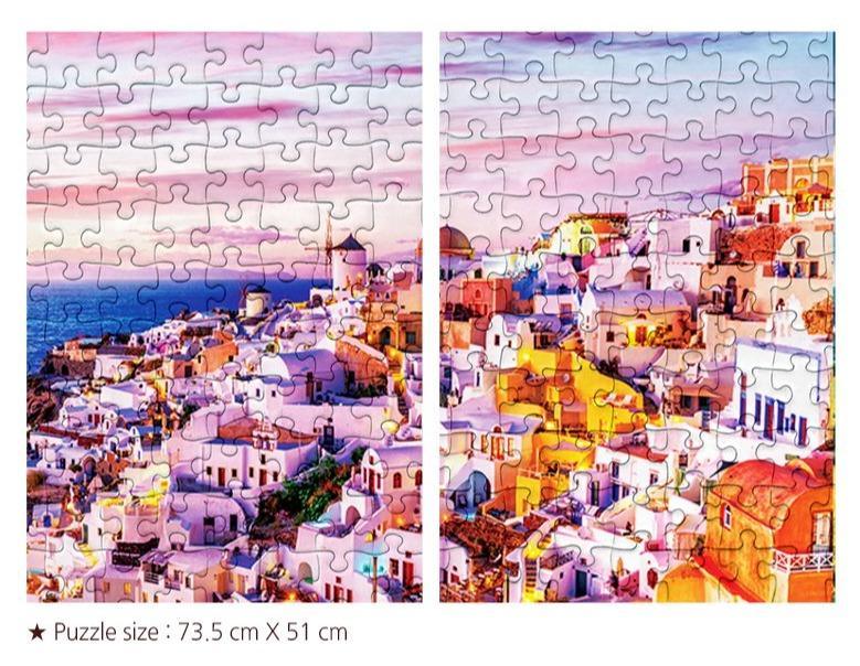 "Santorini Sunset Serenity" 1000-Piece Jigsaw Puzzle Set