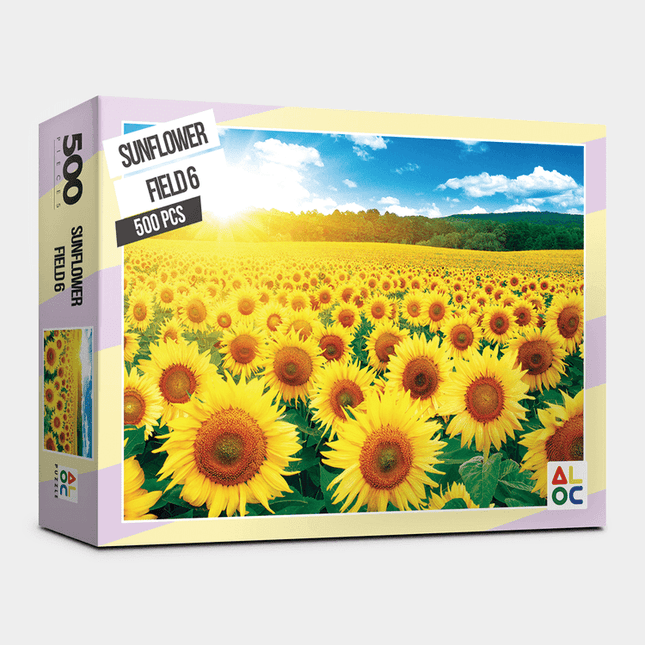 Peaceful Sunflower Retreat 500-Piece Jigsaw Puzzle - A Soothing Experience for Nature Aficionados