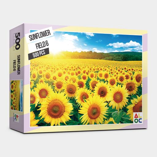 Sunflower Field Tranquility 500-Piece Jigsaw Puzzle for a Captivating Journey