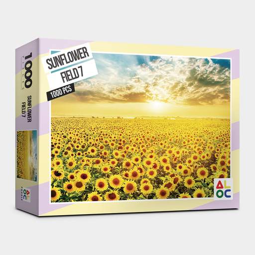 Serenity in Sunflower Fields 1000-Piece Jigsaw Puzzle for Framing