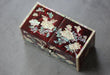 Hanji Najeon Lacquerware Jewelry Box - Korean Traditional Handcrafted Beauty (Red Butterfly & Peony Design)