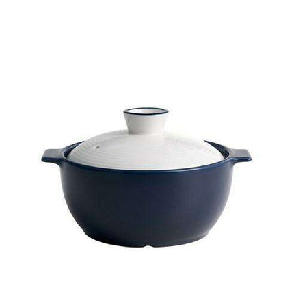 Elegant 16cm Korean Ceramic Cooking Pot - Durable and Crack-Resistant in Blue