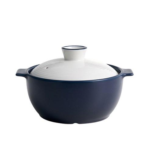 Blue Korean Ceramic Cooking Pot - Versatile and Durable (18cm)