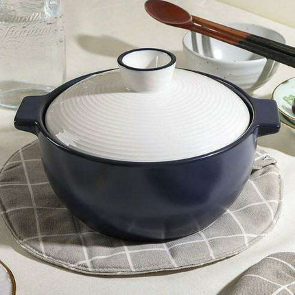 Korean Premium Blue Ceramic Cooking Pot - Versatile 18cm Kitchen Essential