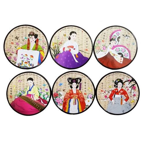 Korean Heritage Hunminjeongeum Woman Painting Coaster Set - Ethereal Cultural Touch