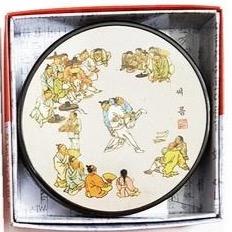 Korean Traditional Characters Coasters - Set of 6 Inspired by Kim Hong-do Paintings