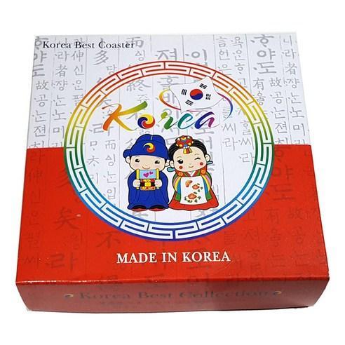 Elegant Korean Artistry: 6-Piece Shin Yun Bok Cork Coaster Set