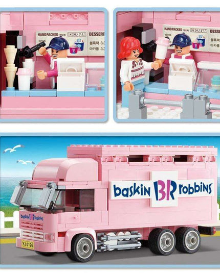 Deluxe 420-Piece Ice Cream Truck Construction Set for Young Creators Aged 8+