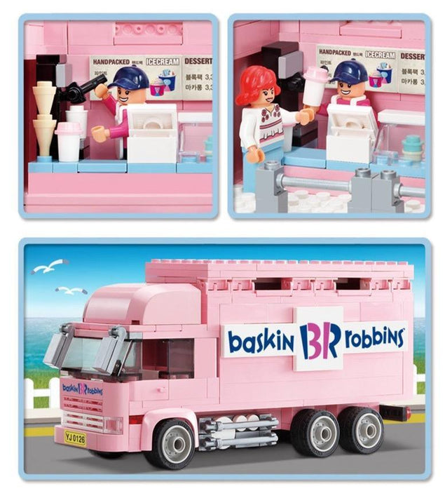 Ice Cream Shop Truck Building Set - Premium Quality 420-Piece Oxford Blocks Kit for Ages 8+