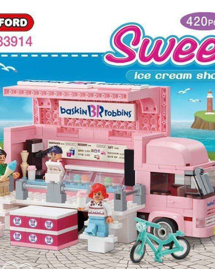 Deluxe 420-Piece Ice Cream Truck Construction Set for Young Creators Aged 8+