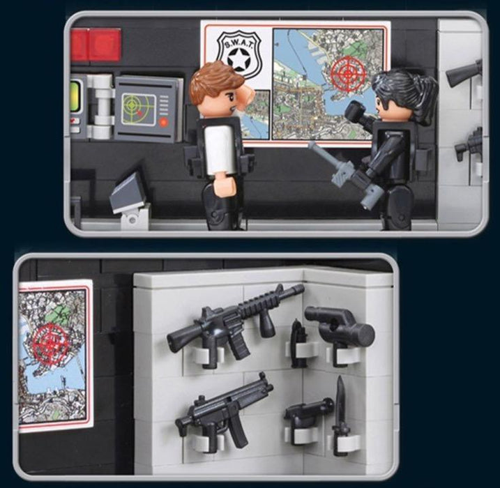 SWAT Police Mobile HQ Construction Set - Build & Defend Action Unit 763pcs