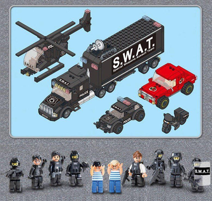 SWAT Police Mobile HQ Construction Set - Build & Defend Action Unit 763pcs