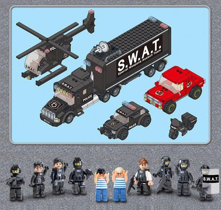 Elite SWAT Police Mobile Headquarters Building Kit - Ultimate Strike Force Unit 763pcs