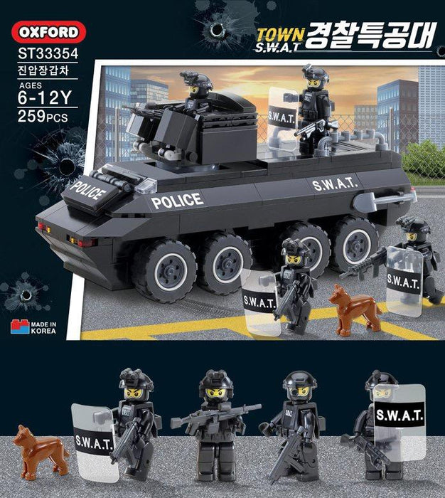 OXFORD #ST33354 TOWN SWAT Police Suppression Armored Vehicle Blocks Building Kit 259pcs