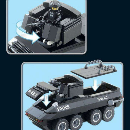 SWAT Police Tactical Armored Response Vehicle Construction Kit - 259-Piece Creative Set