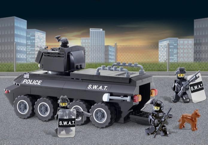 SWAT Police Armored Vehicle Construction Kit - 259pcs Build and Play Set