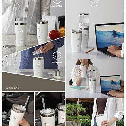 Ultimate Cold Brew Coffee Maker Set with Insulated Tumbler - White On-the-Go Edition