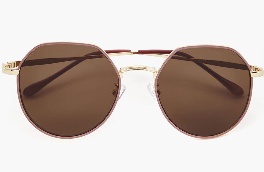 Bianca Brilliance Brown Sunglasses - Stylish UV400 Protection Eyewear with Metal Frame