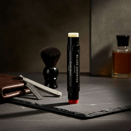 Dual-Ended Hydrating Lip Balm Stick for Men - Black Monster Revitalizing Duo