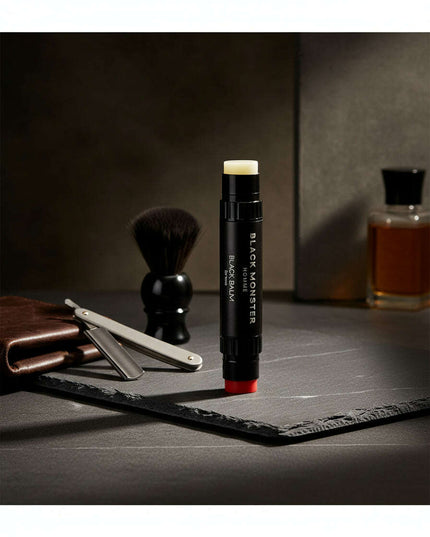 Dual-Ended Hydrating Lip Balm Stick for Men - Black Monster Revitalizing Duo